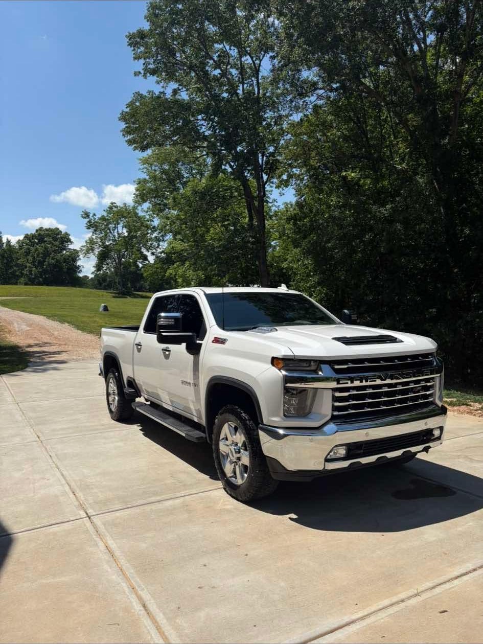 White pickup after an exterior wash